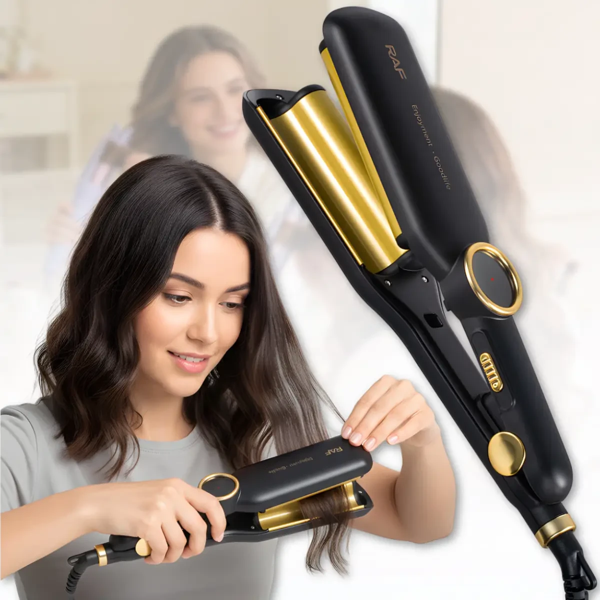 Керамічна плойка-щипці для завивання волосся з регульованою температурою RAF R.0411 35W