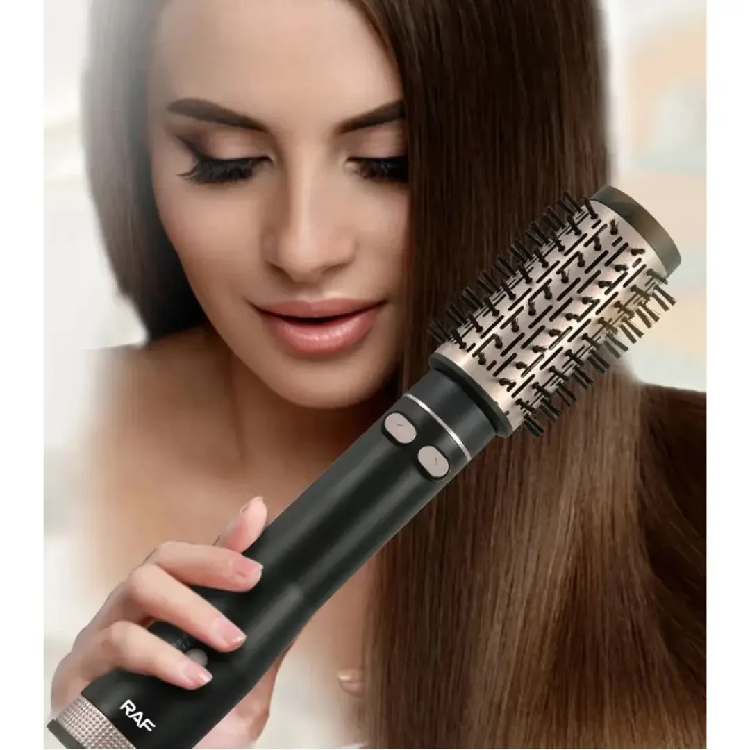 Фен-щітка для сушіння волосся з автоматичним обертанням насадок RAF R.421 Стайлер для укладання з насадками 1000 Вт