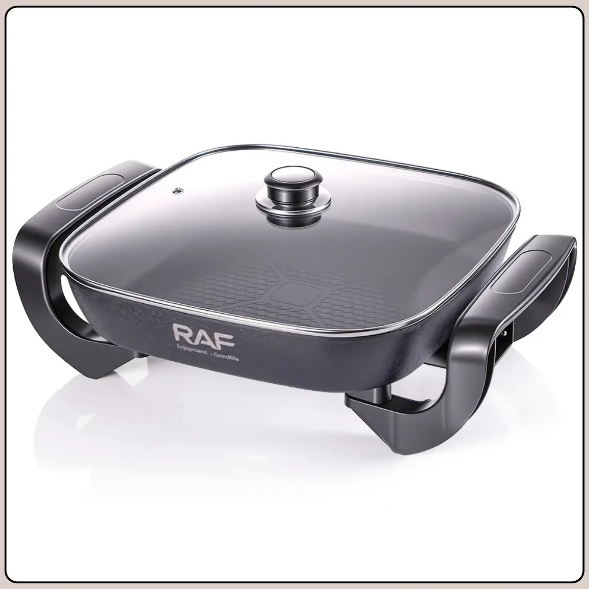 Електрична сковорода зі скляною кришкою і антипригарним покриттям RAF R.5478 1000W