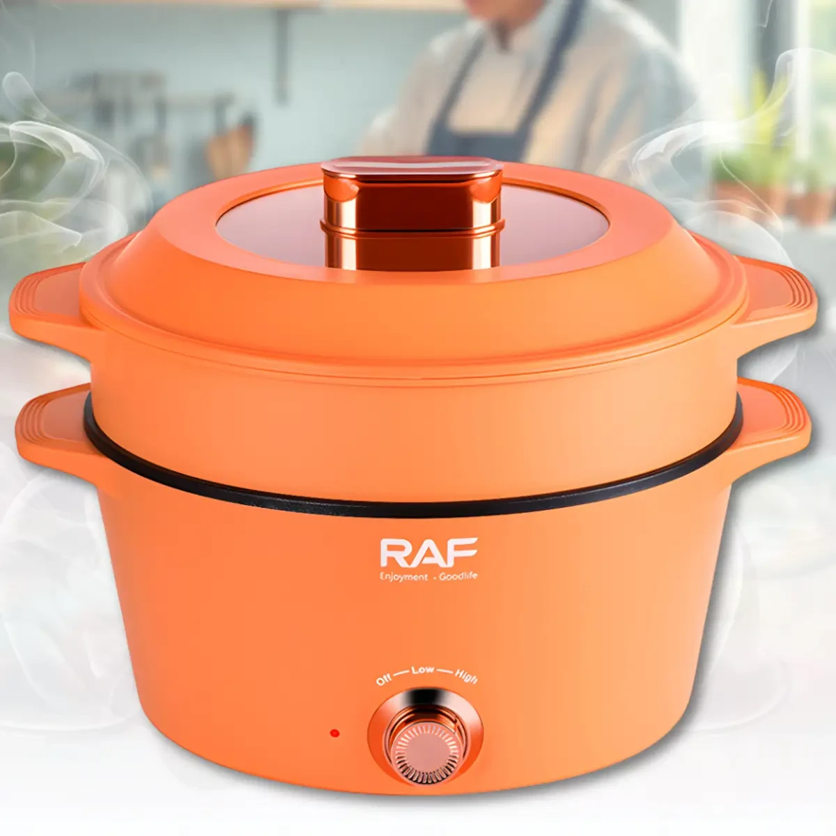 Електрична каструля з антипригарним покриттям і подвійною місткістю RAF R.5403O 1300W