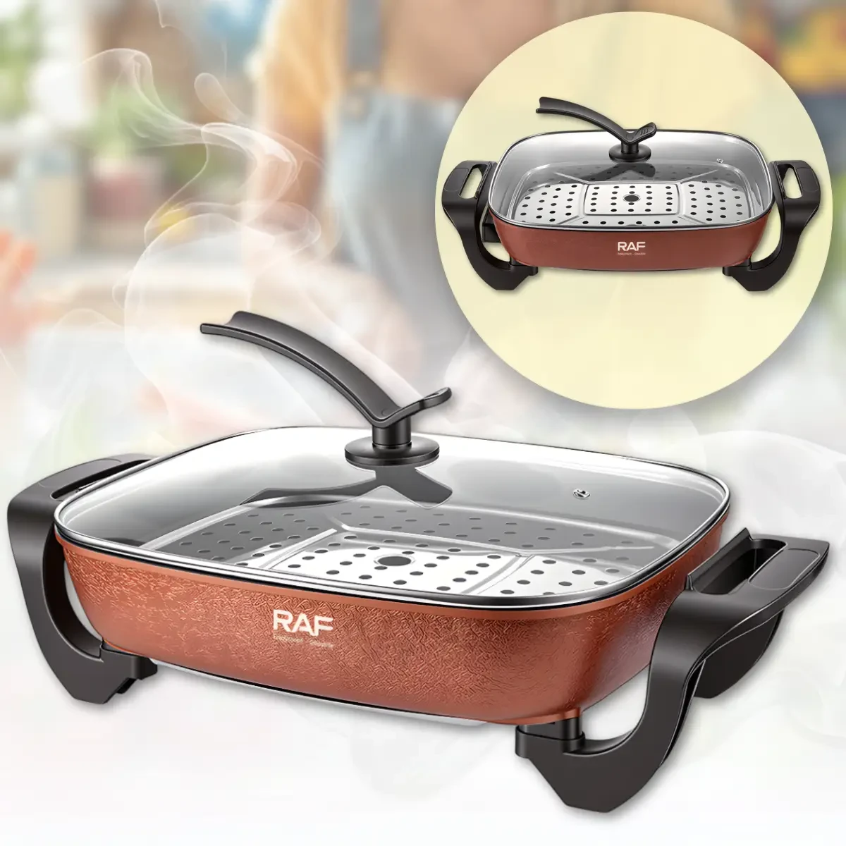 Електросковорода з регулюванням температури та антипригарним покриттям RAF R.5426 1500W