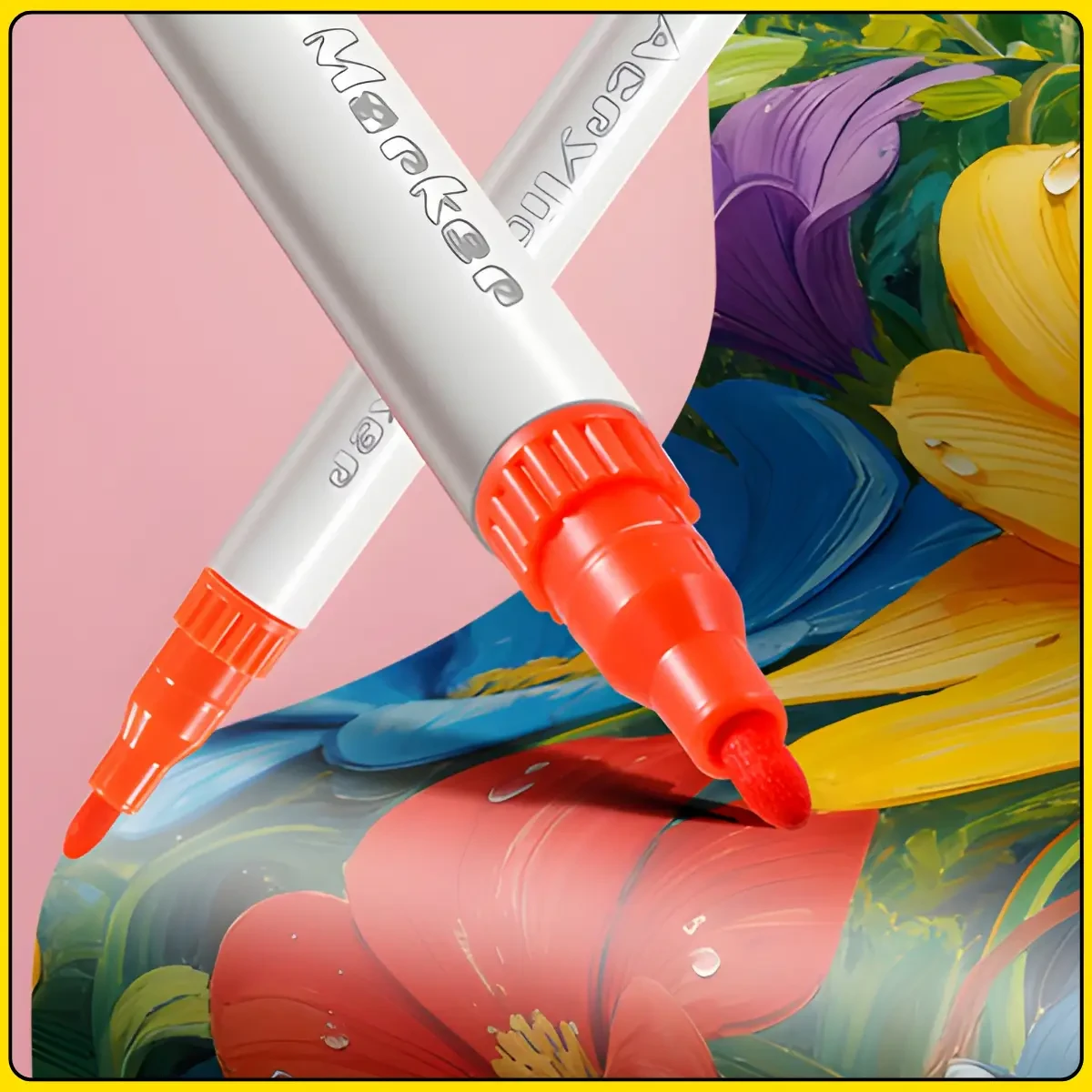 Універсальні акрилові маркери MAP-10 на 24 відтінки — набір 12 шт у зручному кейсі для творчості та декору