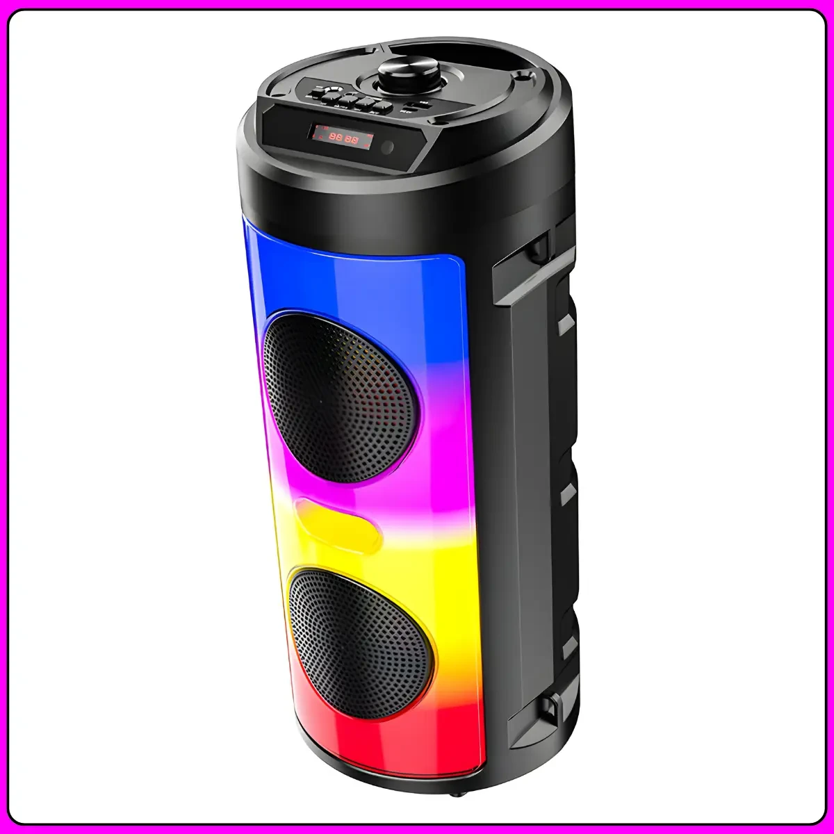 Портативна Bluetooth колонка 2х6.5″ з RGB-підсвіткою, мікрофоном і пультом ДК ZQS4248