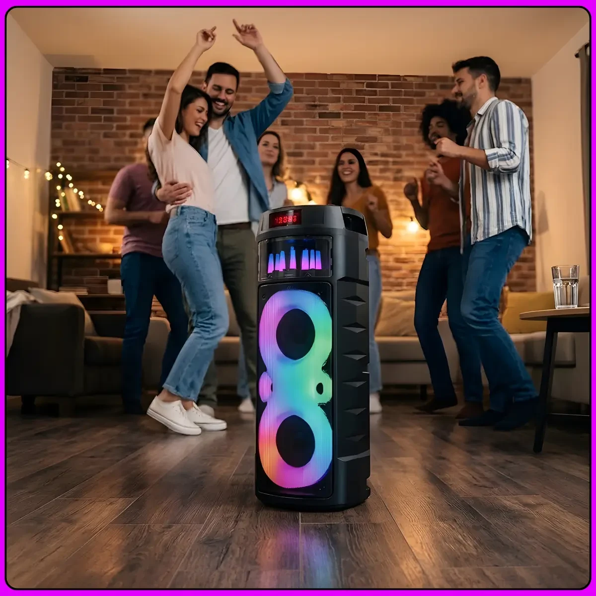 Портативна Bluetooth колонка 2х6.5″ з дротовим мікрофоном і пультом ДК JQS6221 30W