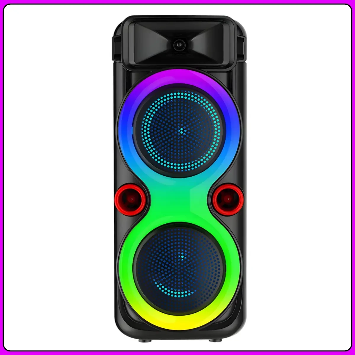 Портативна Bluetooth колонка 2х8″ з дротовим мікрофоном і RGB підсвіткою ZQS8275 40W