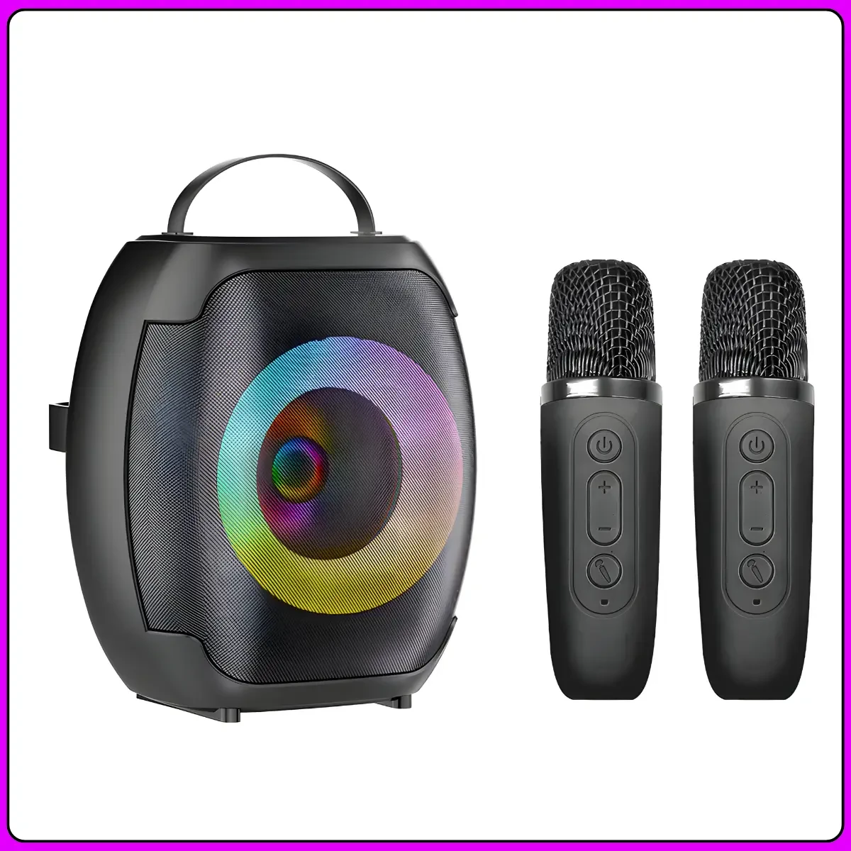 Портативна Bluetooth колонка 4″ з двома бездротовими мікрофонами ZQS-W4107 8W