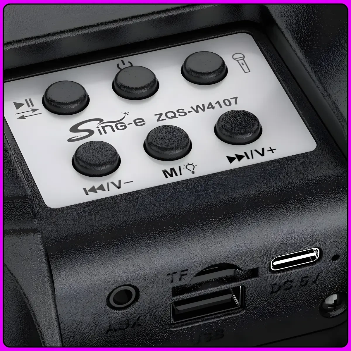 Портативна Bluetooth колонка 4″ з двома бездротовими мікрофонами ZQS-W4107 8W