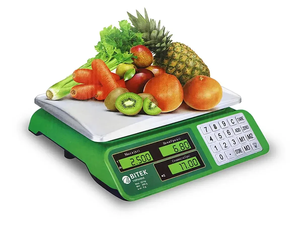 Ваги електронні торгові 55 кг 4 В металеві кнопки BITEK YZ-982S 5 шт 9446
