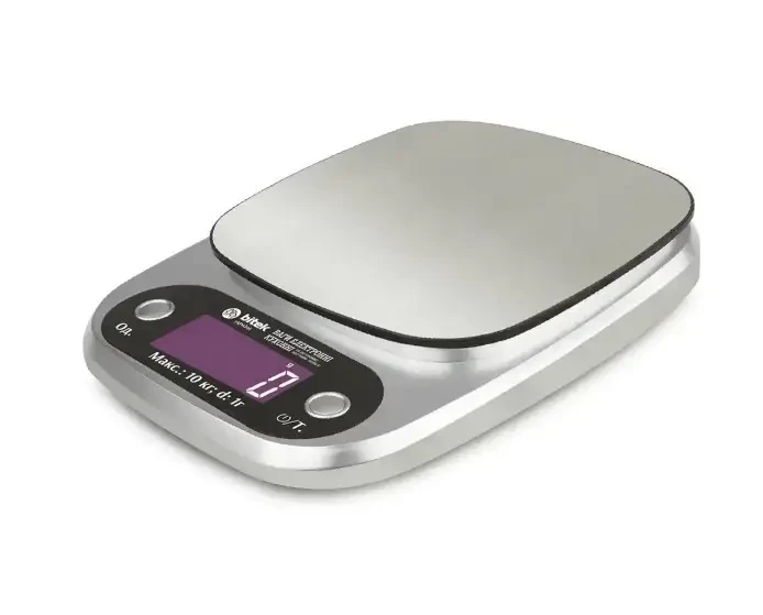 Кухонні ваги для продуктів електронні BITEK BT-3055 до 10 кг з LCD-дисплеєм точні побутові ваги для кухні Сірий