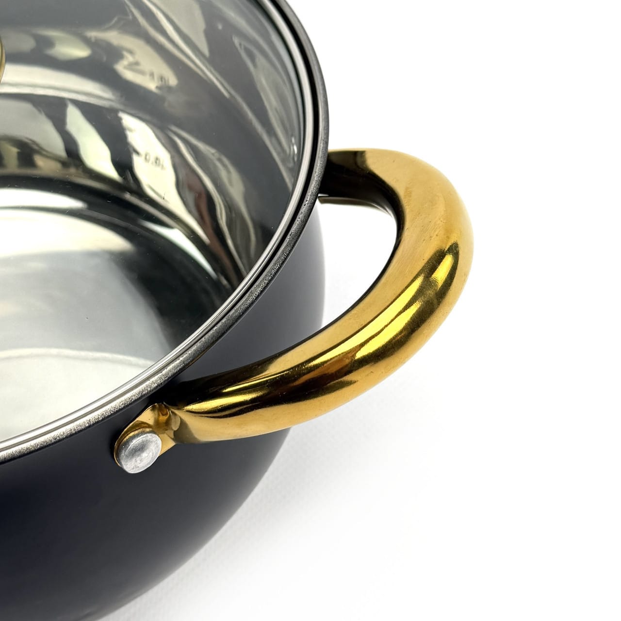 Набір каструль Haus Roland HR113-5, 4 шт. з неіржавкої сталі 1,9/2,6/3,6/6,1 л. Чорний (HR113-5)