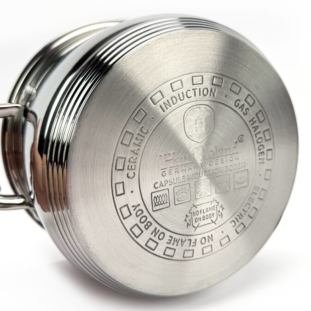 Набір каструль Haus Roland HR148-6, 3 шт. з неіржавкої сталі 2,9/3,9/5,1 л. Сріблястий (HR148-6)