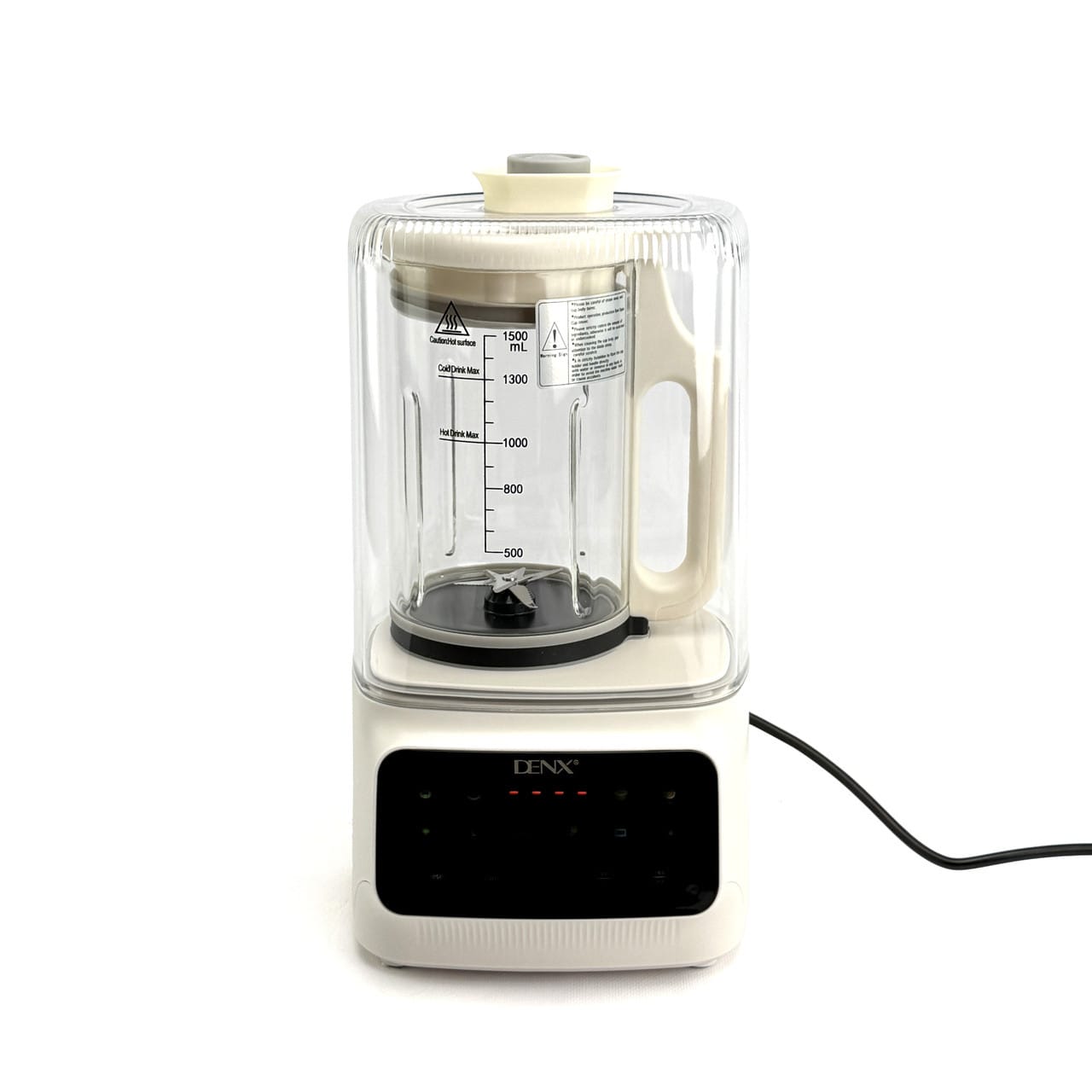 Блендер стаціонарний DENX DX2072 з чашею 1,5 л і звукоізоляцією. Білий (DX2072)