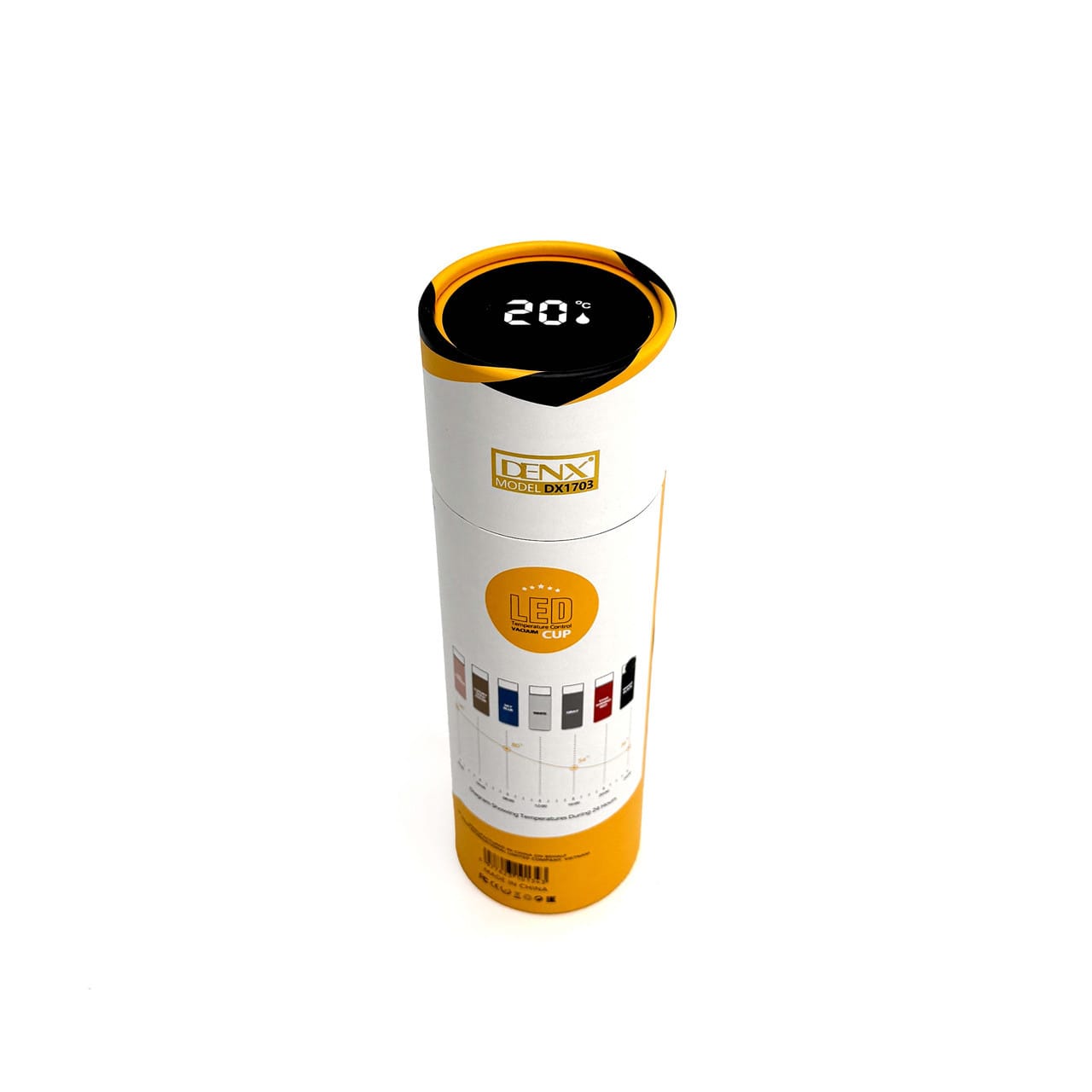 Термос DENX DX1703 500 мл із датчиком температури та ситечком. Чорний (DX1703)