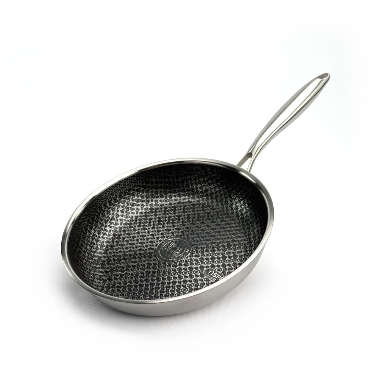 Сковорода OSFE EB-7530, 30 см, з гібридним антипригарним покриттям, без кришки. Срібляста (EB-7530)