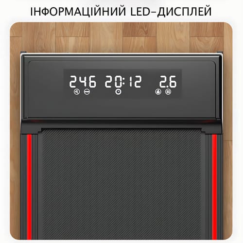 Складана бігова доріжка YXT003 3-в-1 Walking Pad, до 150 кг, 10 км/год, з пультом, LED-дисплеєм, зона бігу 107×40 см