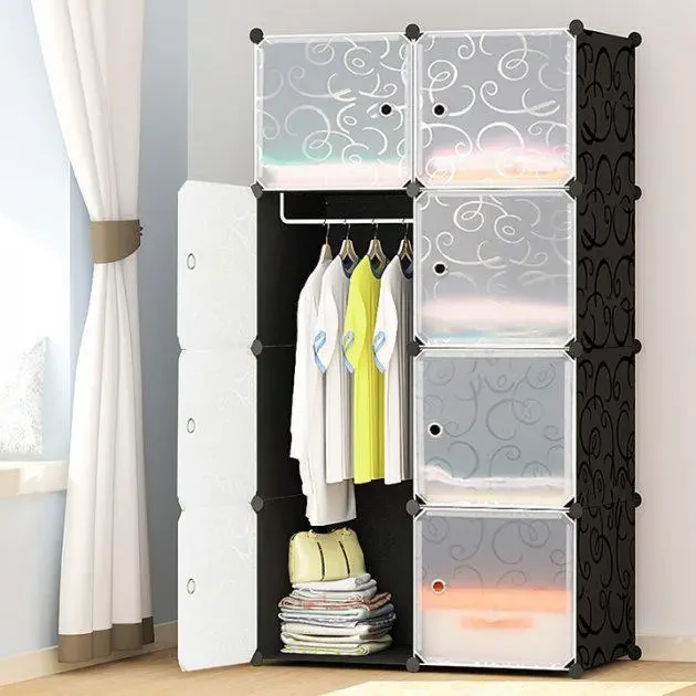 Збірна пластикова шафа-органайзер Storage Cube Cabinet МР 28-51 Чорний
