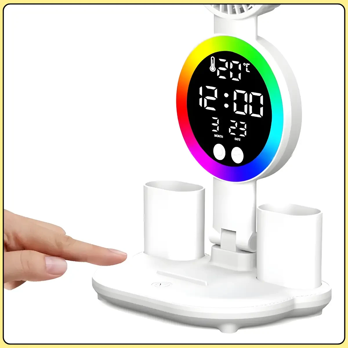 Настільна LED-лампа з 4 панелями, вентилятором і дисплеєм KRX-104