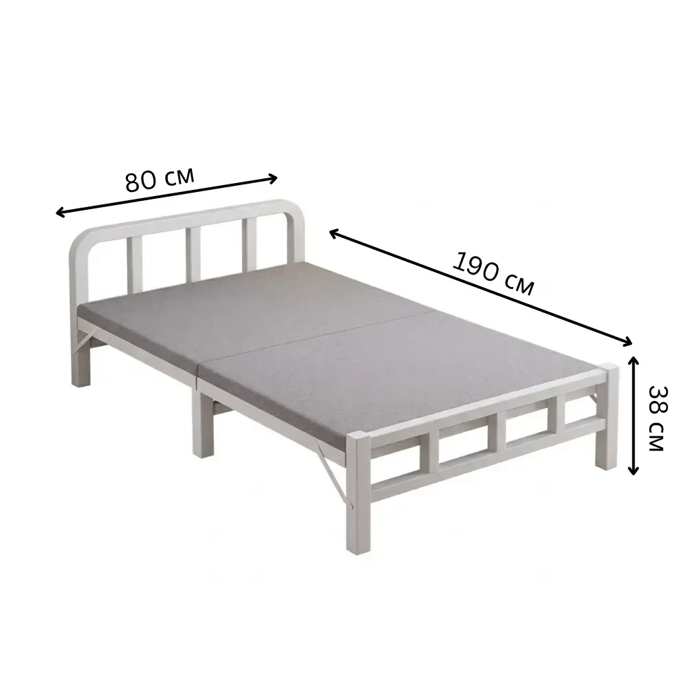 Розкладне ліжко до 120 кг, 190x80x38 см, NKD-03, Сіре/Складачка/Складне ліжко/ліжко в спальню докладніше