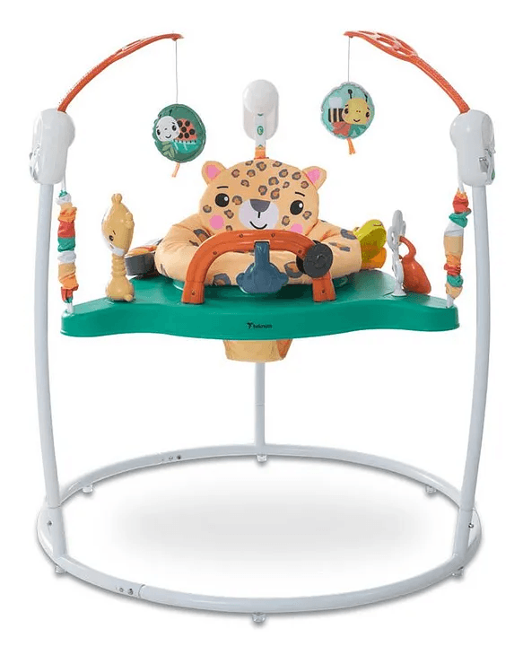 Дитячий ігровий центр-стрибунець Jumperoo: інтерактивний музичний центр 360° з регулюванням висоти та світловими ефектами Зелений