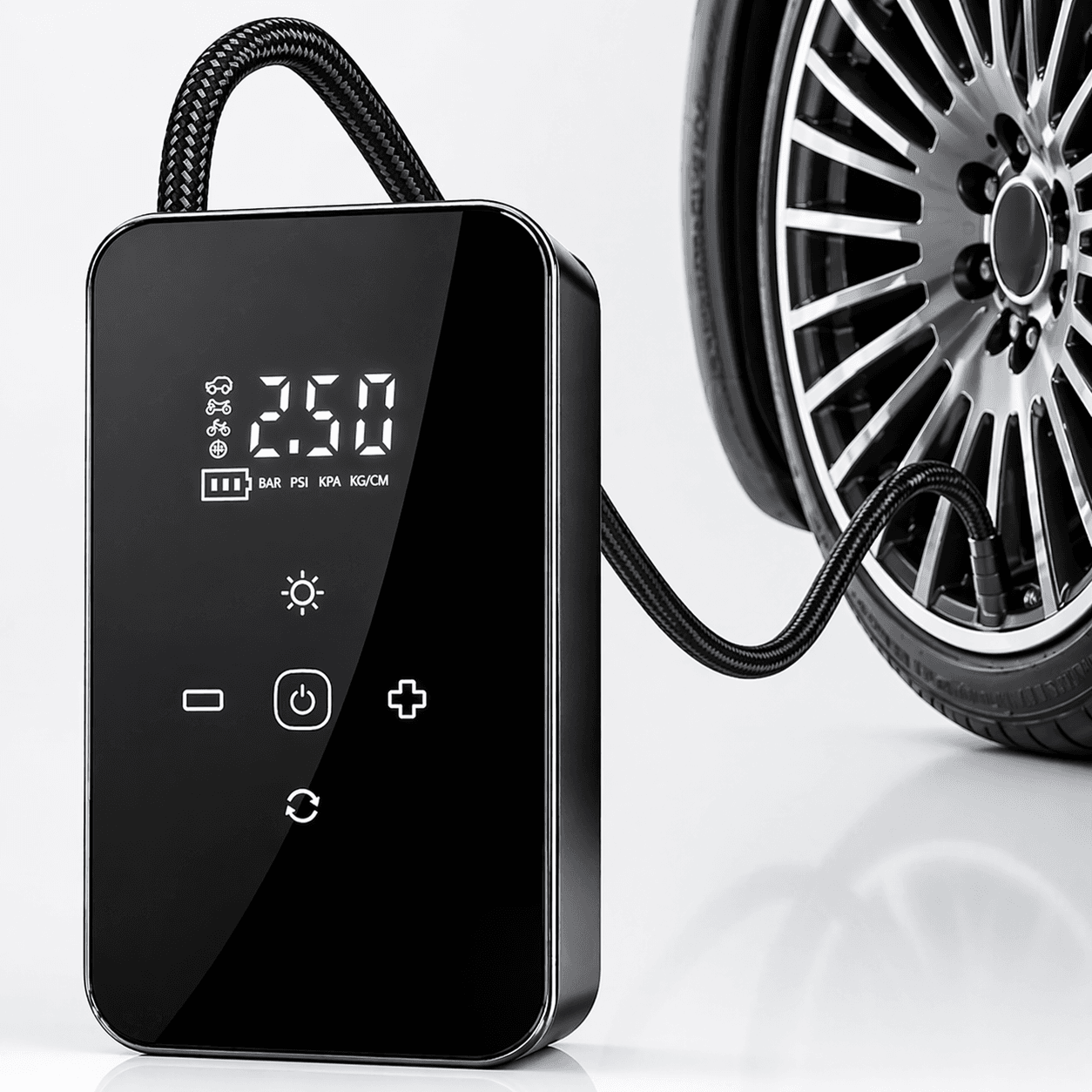 Автомобільний компресор портативний 60W, 140PSI, 903А/Акумуляторний компресор для авто/ Міні насос для шин