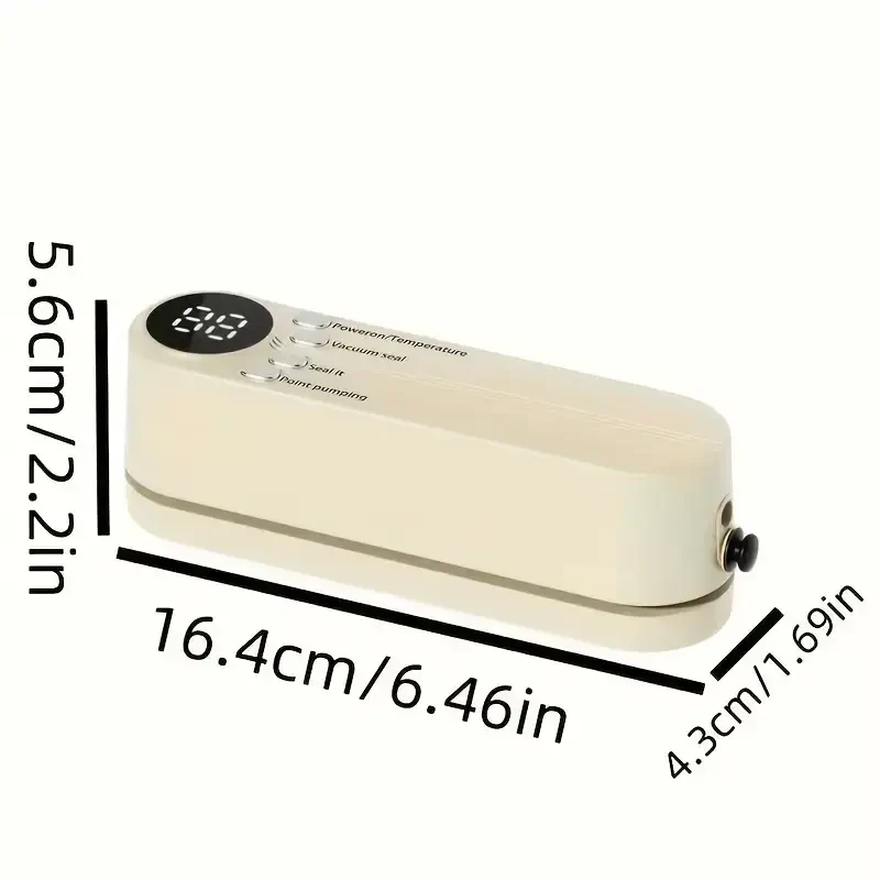 Автоматичний вакууматор USB з герметичними пакетами (бежевий, 1200 мА·год, портативний)