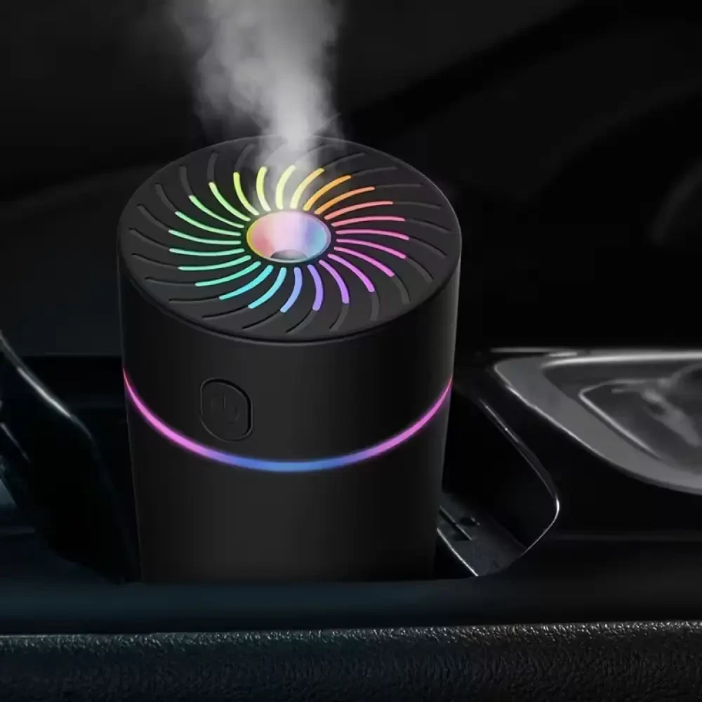 Автомобільний зволожувач повітря з підсвіткою, USB, Чорний/Зволожувач для авто/Аромодифузор у машину