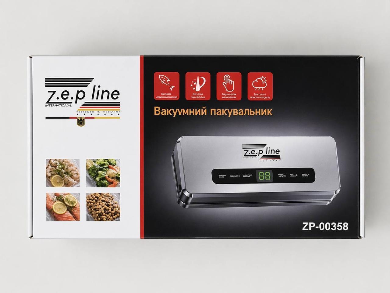 Кухонний вакууматор Zepline ZP-00358 200 Вт для сухих і вологих продуктів
