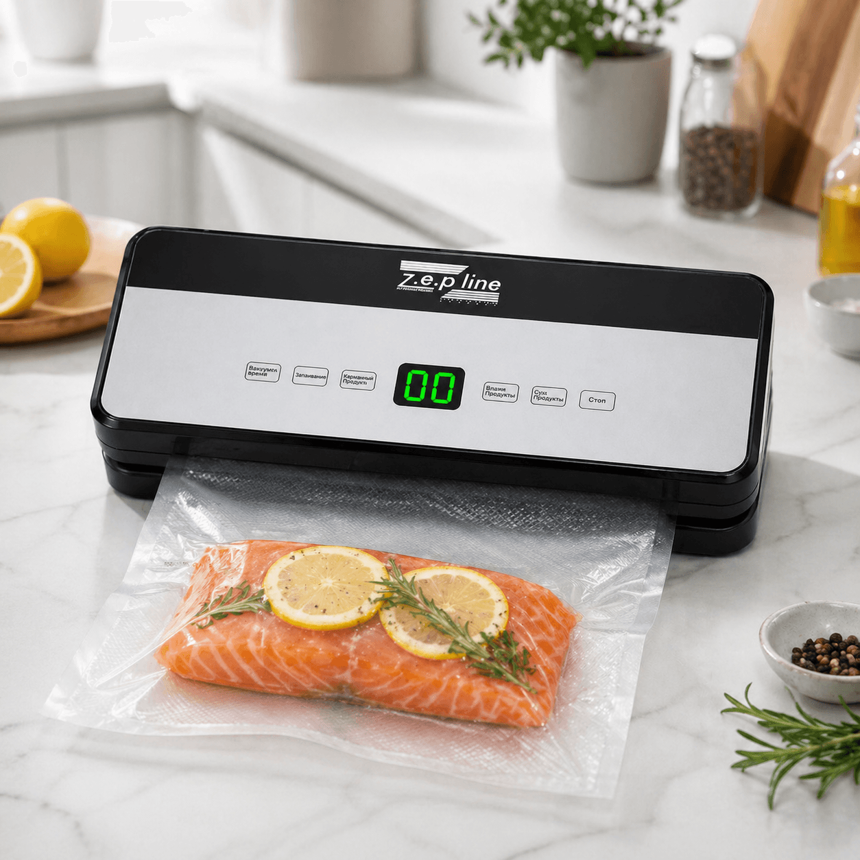 Кухонний вакууматор Zepline ZP-00358 200 Вт для сухих і вологих продуктів