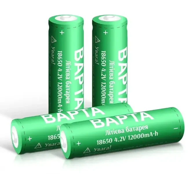 Акумулятор BAPTA BP-1200 18650 Li-Ion 12000 мА·год 4.2В перезарядний для ліхтарів, power bank і портативної техніки