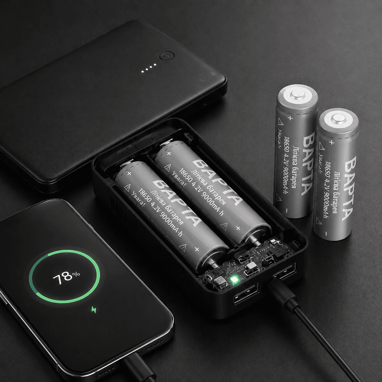 Акумулятор BAPTA BP-0900 18650 Li-Ion 9000 мА·год 4.2В для ліхтарів, power bank і портативної техніки