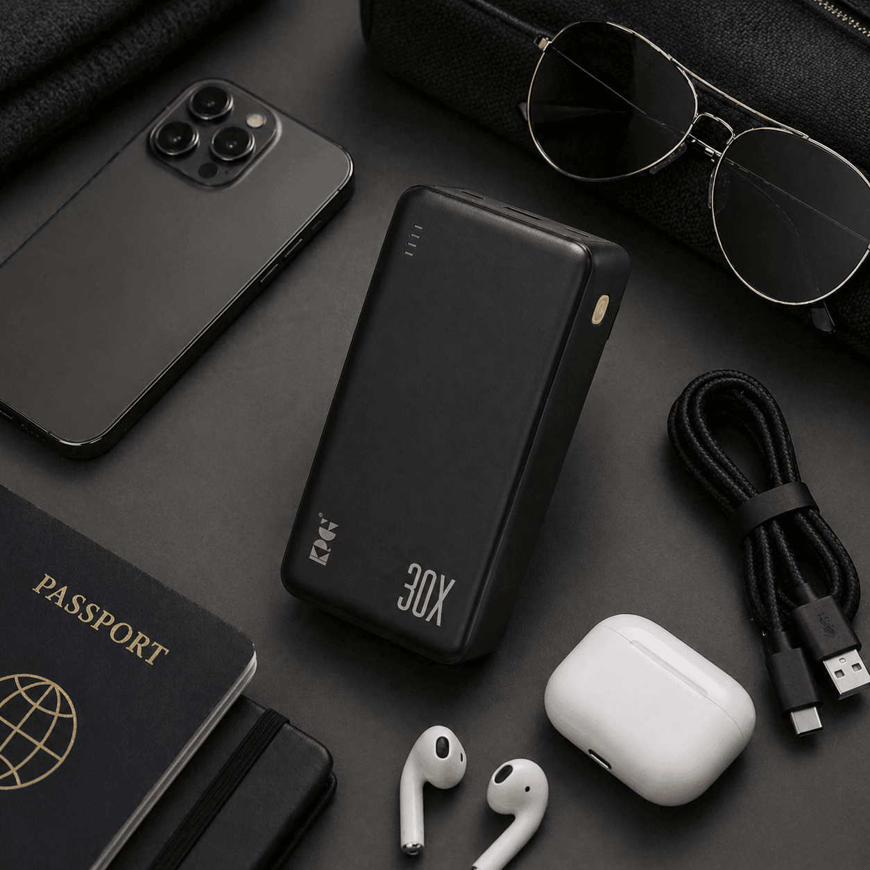 Універсальний павербанк King Power KP-34 30000 mAh 22.5W для смартфонів і гаджетів