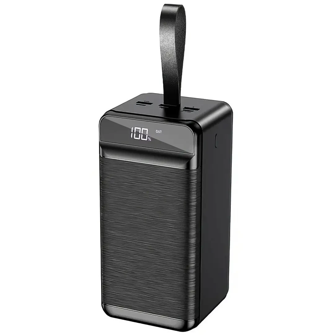 Портативний зарядний пристрій Power Bank з ліхтариком King Power PD-80 80000 mAh 3USB Type-C Lightning Чорний