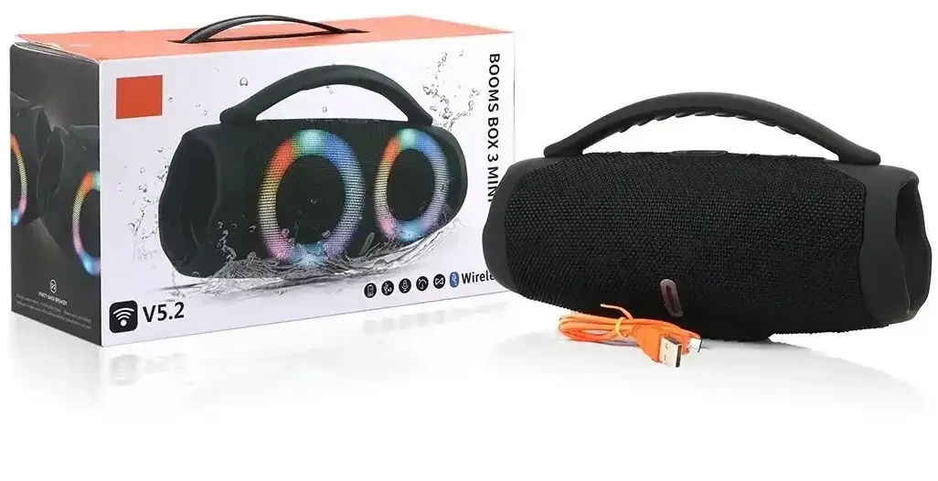 Бездротова Bluetooth колонка з LED підсвічуванням Boombox 3 Mini RGB B11