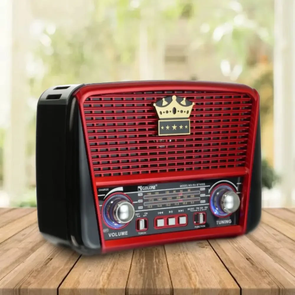 Радіоприймач акумуляторний з Bluetooth, MP3 та ліхтариком, Golon RX-BT455S AM / Портативне радіо