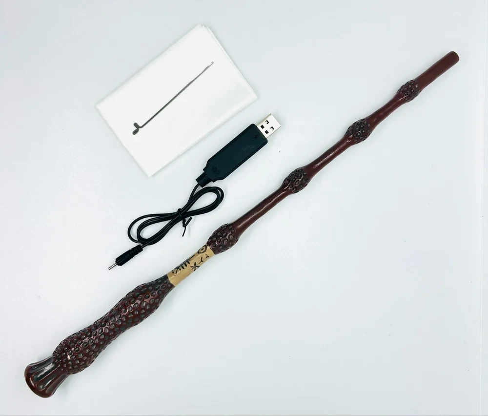 Магічна паличка з вогнем Albus Dumbledore FW1 40 см, чарівна паличка в стилі Гаррі Поттера, що стріляє вогнем, подарунковий набір
