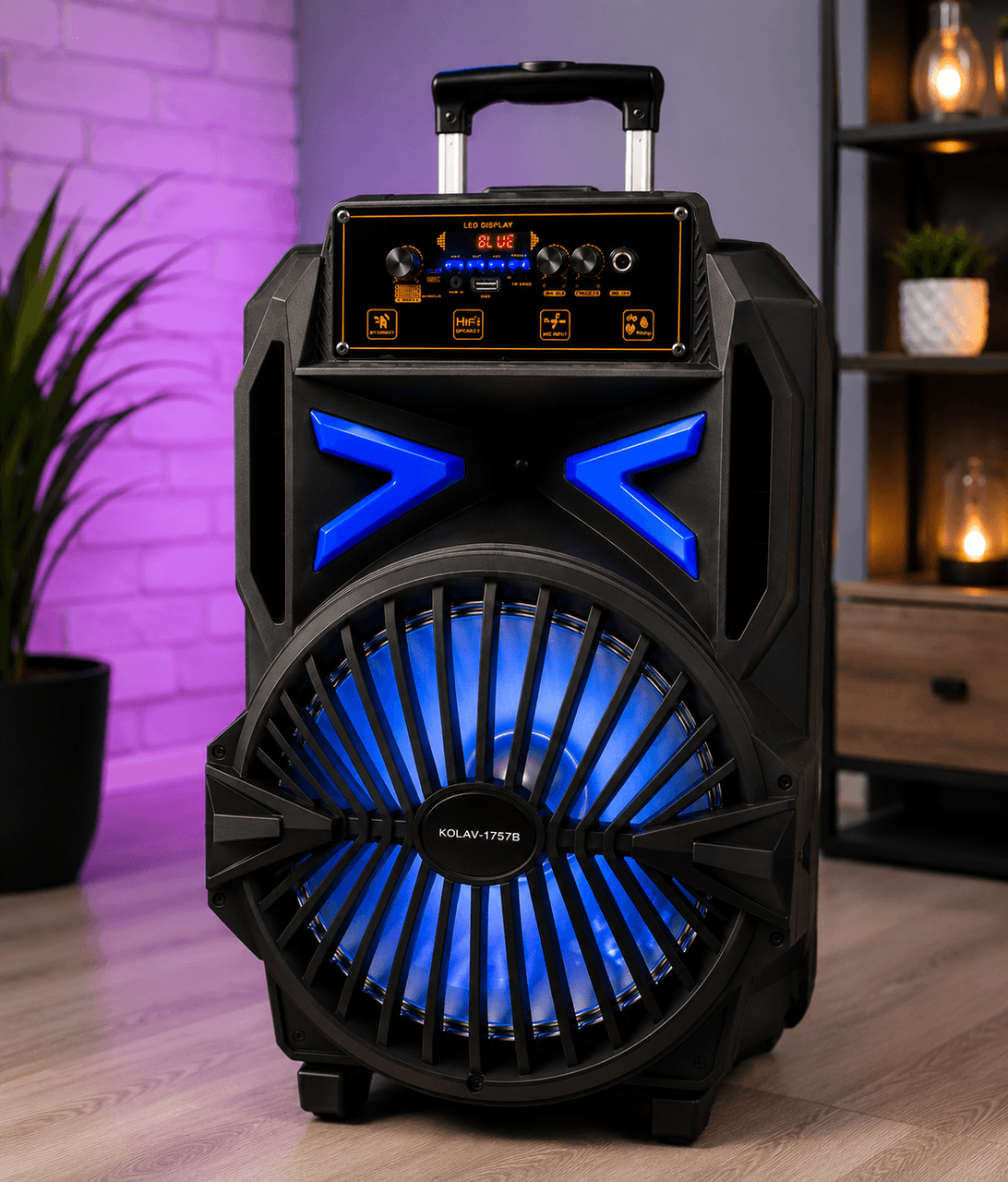 Колонка акумуляторна KOLAV 1757В Bluetooth/USB/FM Акустика Колонка блютуз