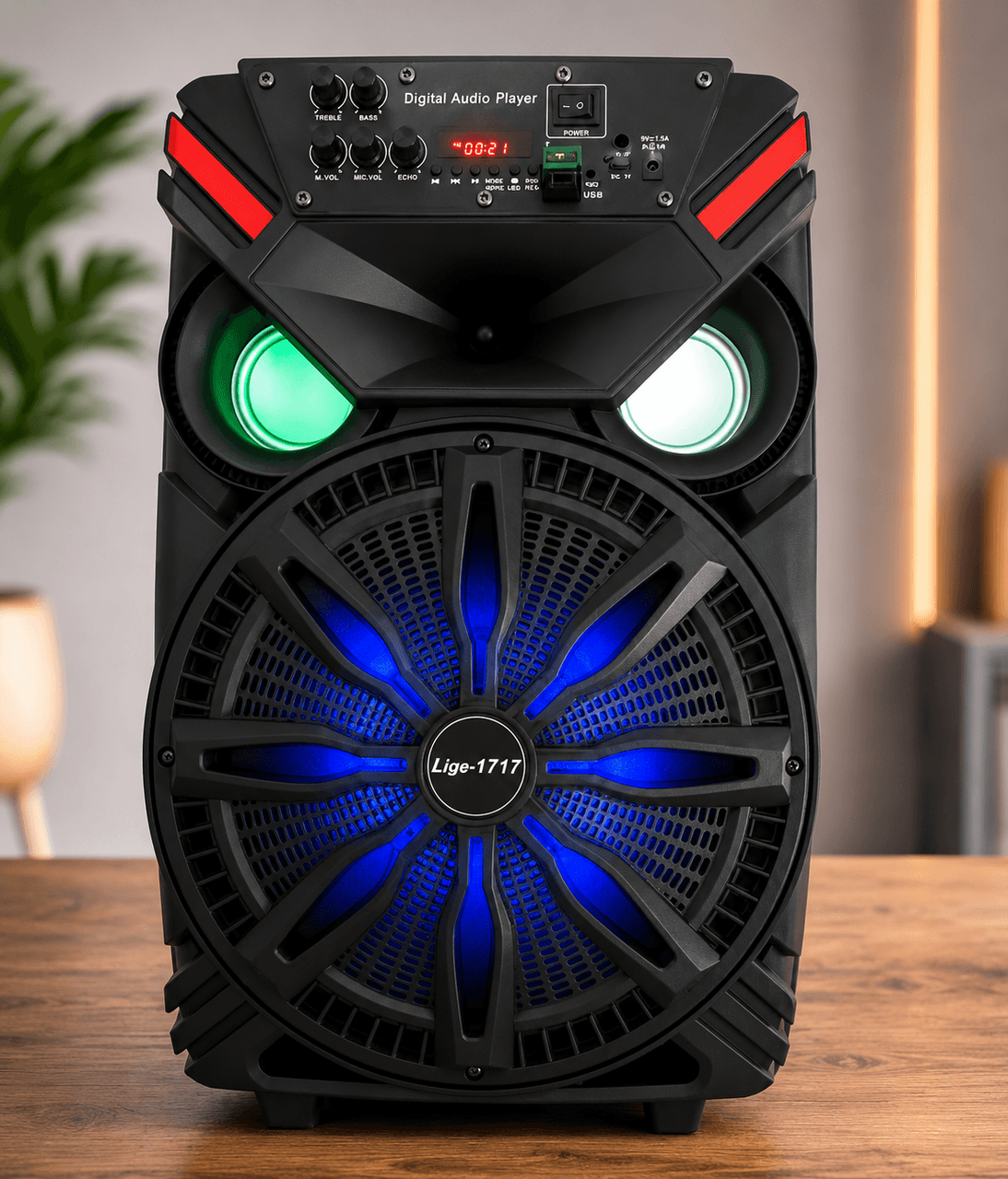 Акустична система LiGE-1717 акумулятор Bluetooth з мікрофоном 12″ 25 Вт | Бездротова аудіосистема