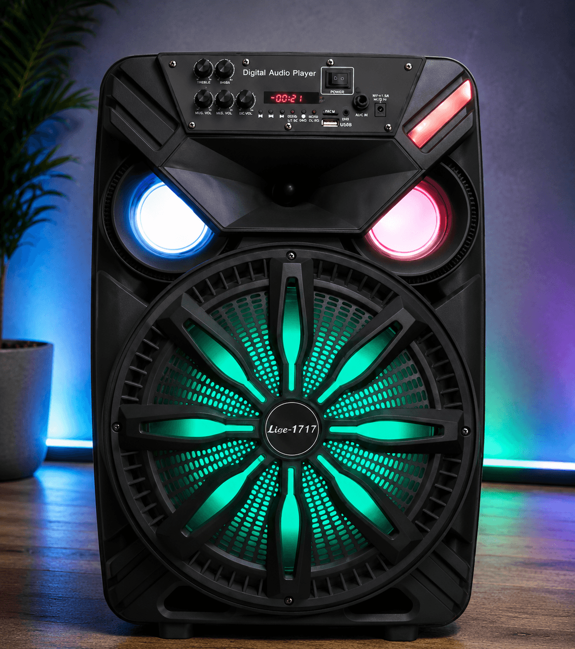 Акустична система LiGE-1717 акумулятор Bluetooth з мікрофоном 12″ 25 Вт | Бездротова аудіосистема