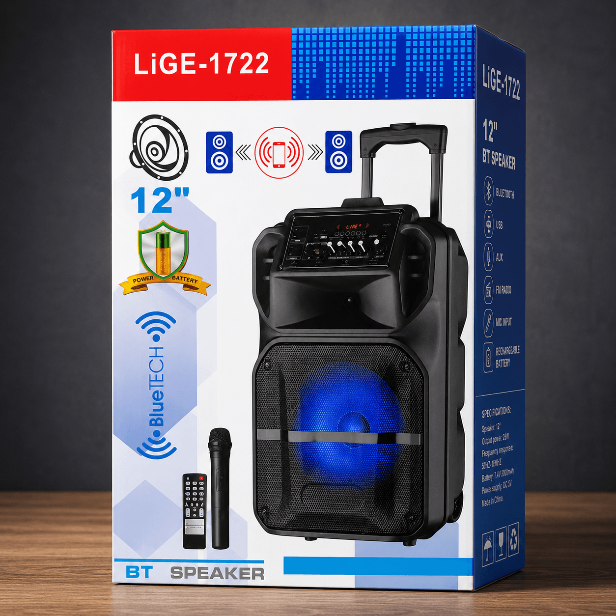 Акустична система LiGE-1722 акумулятор Bluetooth з мікрофоном