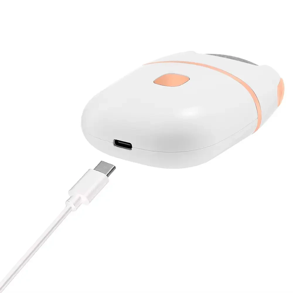 Електропемза USB з 2 шліфувальними насадками, Білий / Акумуляторна шліфувальна машинка для педикюру / Прилад для педикюру