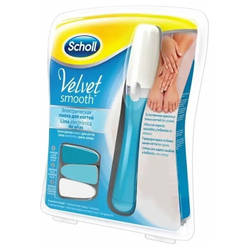 Електрична пилка для догляду за нігтями зі змінними насадками Scholl Velvet Smooth