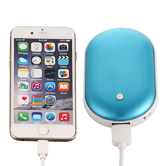 Грілка для рук і повербанк 2 в 1 Pebble hand warmer Грілка-повербанк 5000 mAh Power Bank з підігрівом
