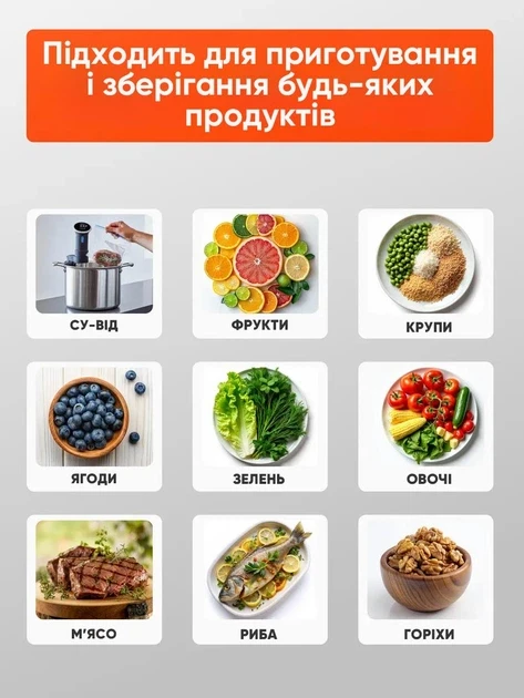 Вакууматор побутовий для продуктів їжі Vacuum Sealer X Pro 110W 60 кПа вакууманий пакувальник автоматичний