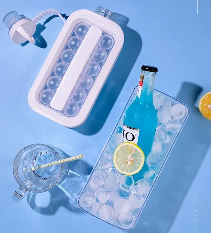 Портативна силіконова форма для льоду пляшка складана 2 в 1 ICE CUBE TRAY на 17 кульок