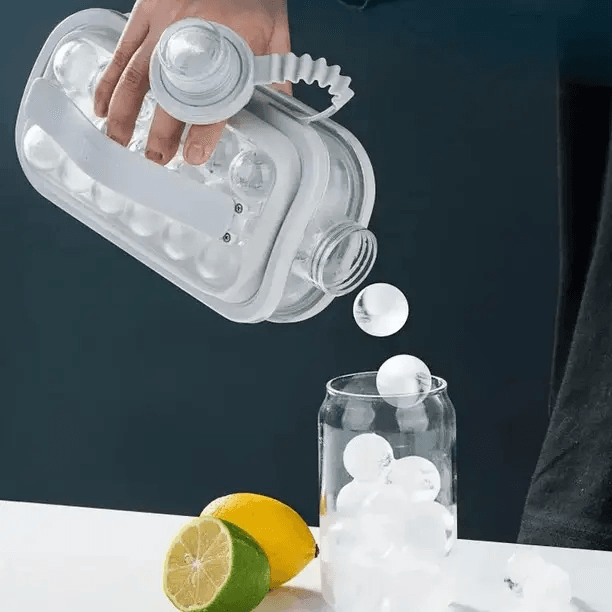 Портативна силіконова форма для льоду пляшка складана 2 в 1 ICE CUBE TRAY на 17 кульок