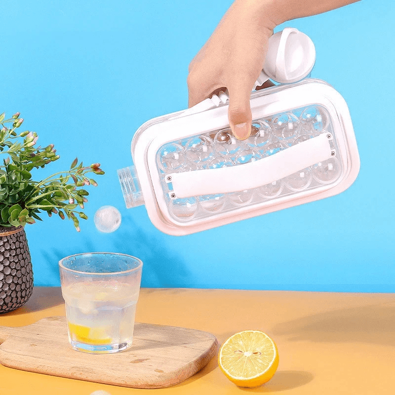 Портативна силіконова форма для льоду пляшка складана 2 в 1 ICE CUBE TRAY на 17 кульок