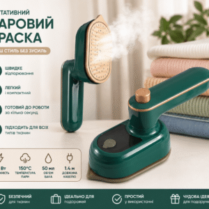 Портативна вертикальна праска Steam/ Мініпарювач для одягу/Рожевий паровий праска