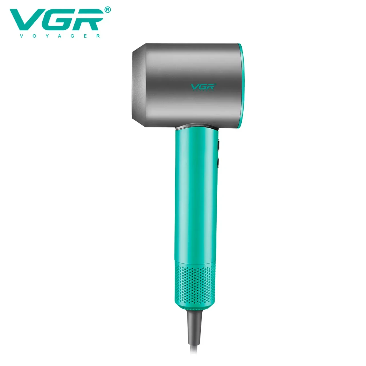 Професійний фен VGR V-440 GREEN 1400 Вт, фен для сушіння та укладання волосся з 3 насадками, 3 рівнями обдуву та холодним повітрям