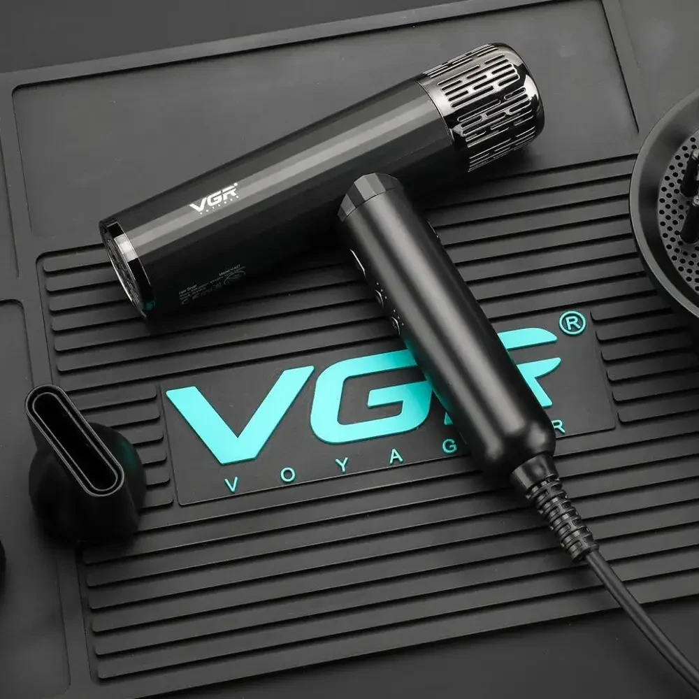Фен VGR V-427: 1900 Вт, 3 насадки для ідеальної укладки / Фен з дифузором/Професійний фен із насадками