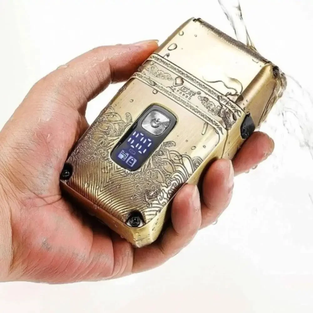 Машинка для стриження волосся й бороди з 4 насадками, з USB, VGR V-649, Золотистий/Набір шейвер і тример для стриження